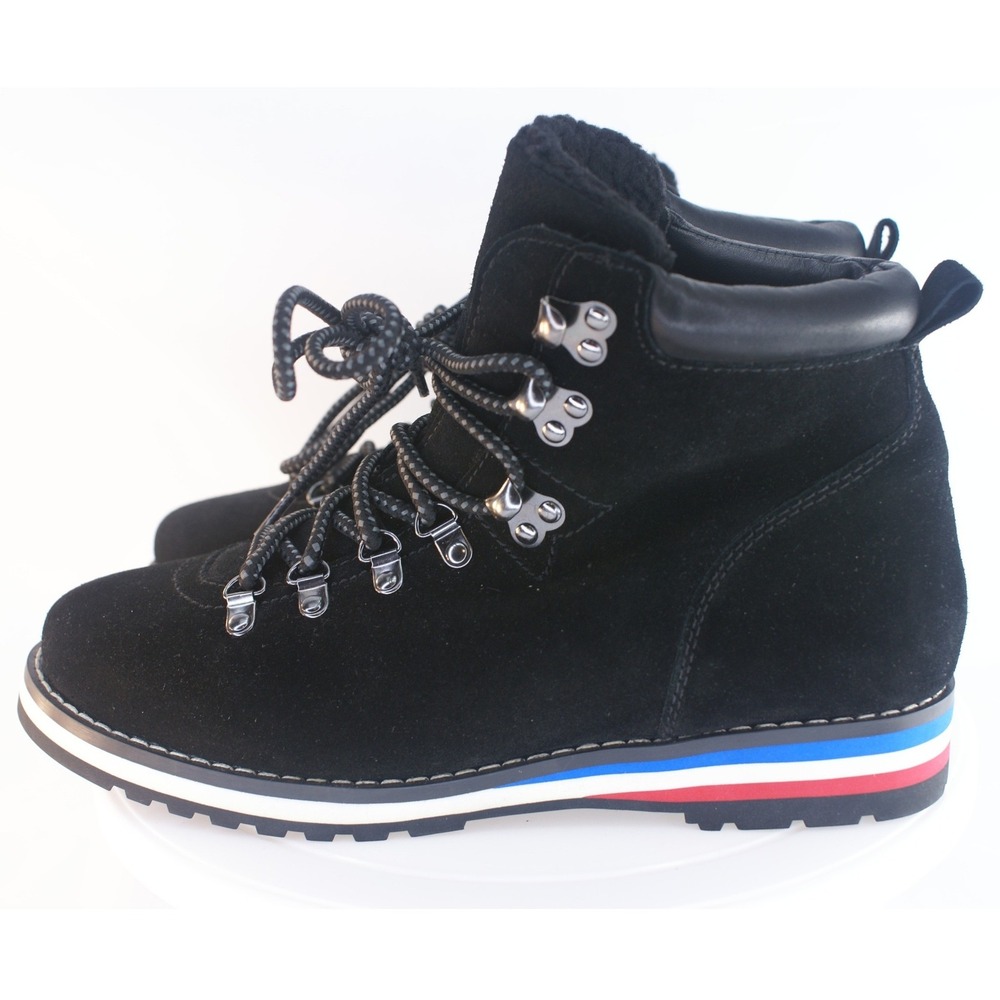 Blondo Regan Waterproof Suede Hiking Boots Black Faux Fur Lined Womens 8M‎